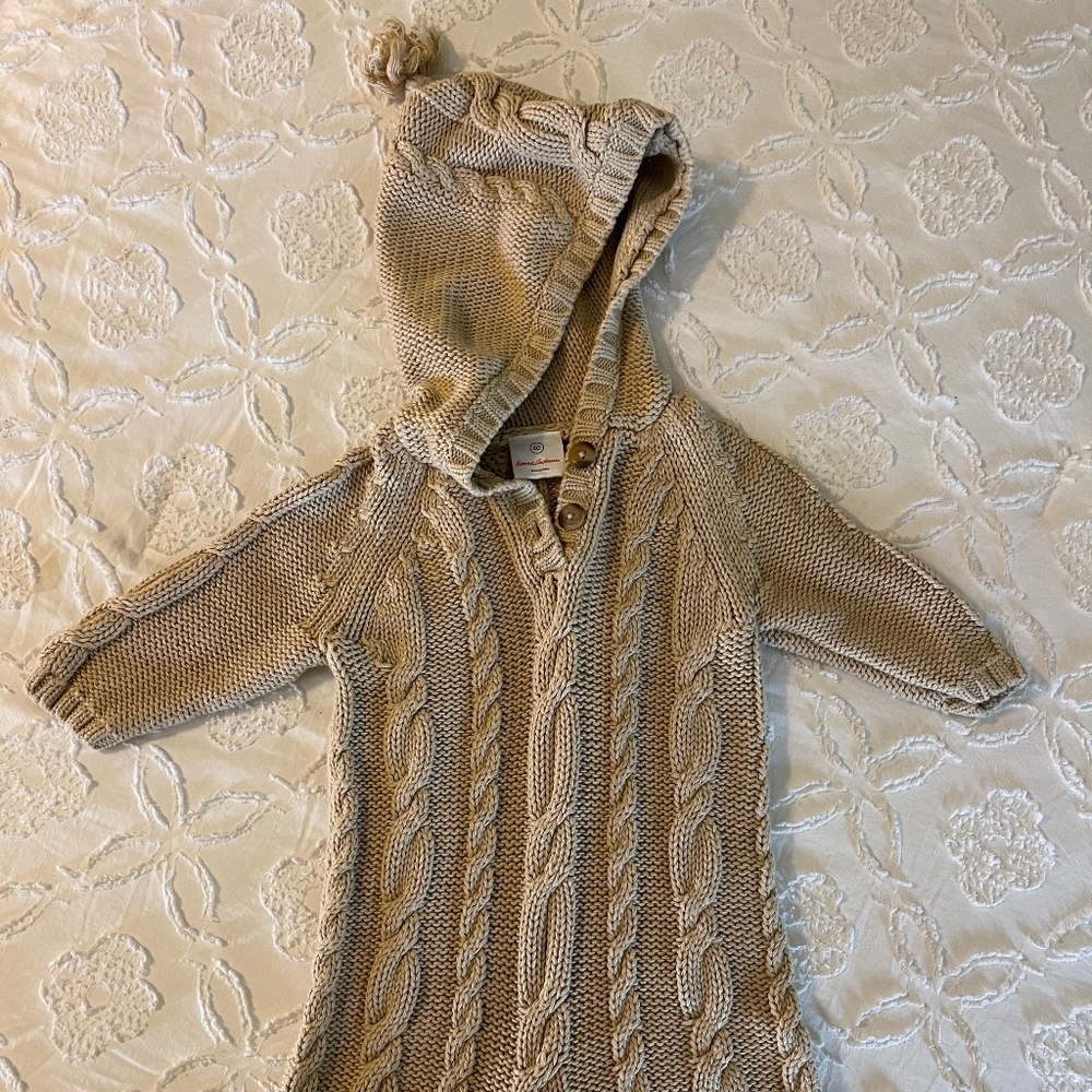 Hanna Andersson 60 3-6 months Cable Knit Sweater Onesie Outfit